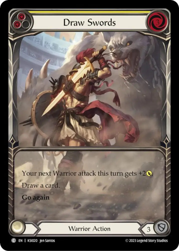 Draw Swords (Yellow) [Heavy Hitters] (Kassai Blitz Deck) - Flesh And Blood Single