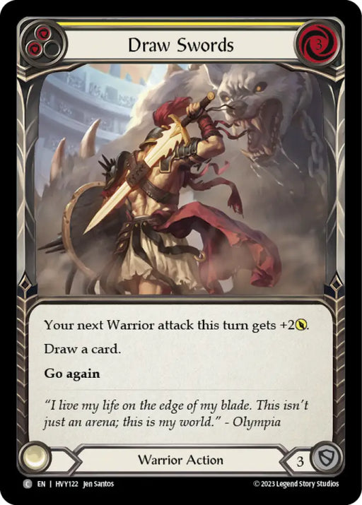 Draw Swords (Yellow) [Heavy Hitters] Rainbow Foil - Flesh And Blood Single