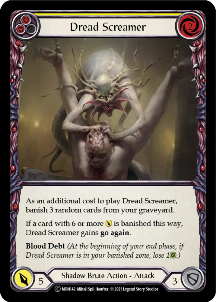 Dread Screamer (Yellow) [Monarch Unlimited] Unlimited Rainbow Foil - Flesh And Blood Single