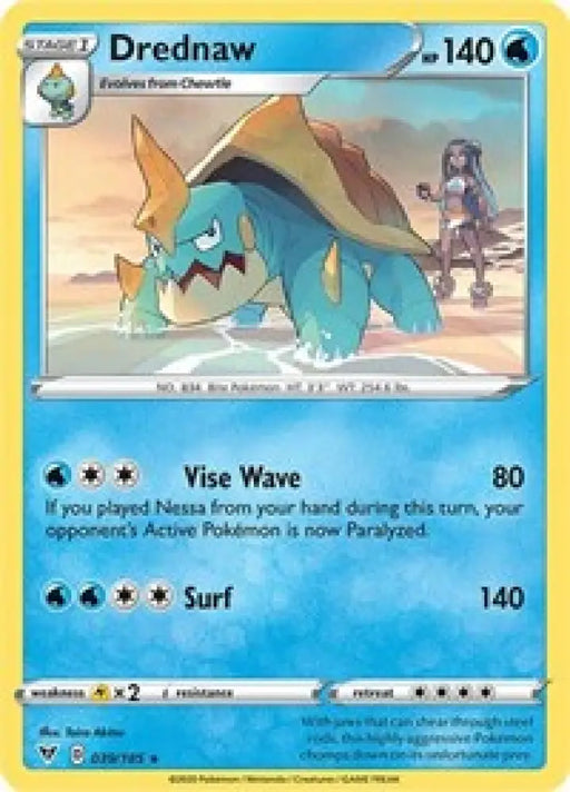 Drednaw (039/185) (Cracked Ice Holo) (Theme Deck Exclusive) [Sword & Shield: Vivid Voltage] - Pokemon Single