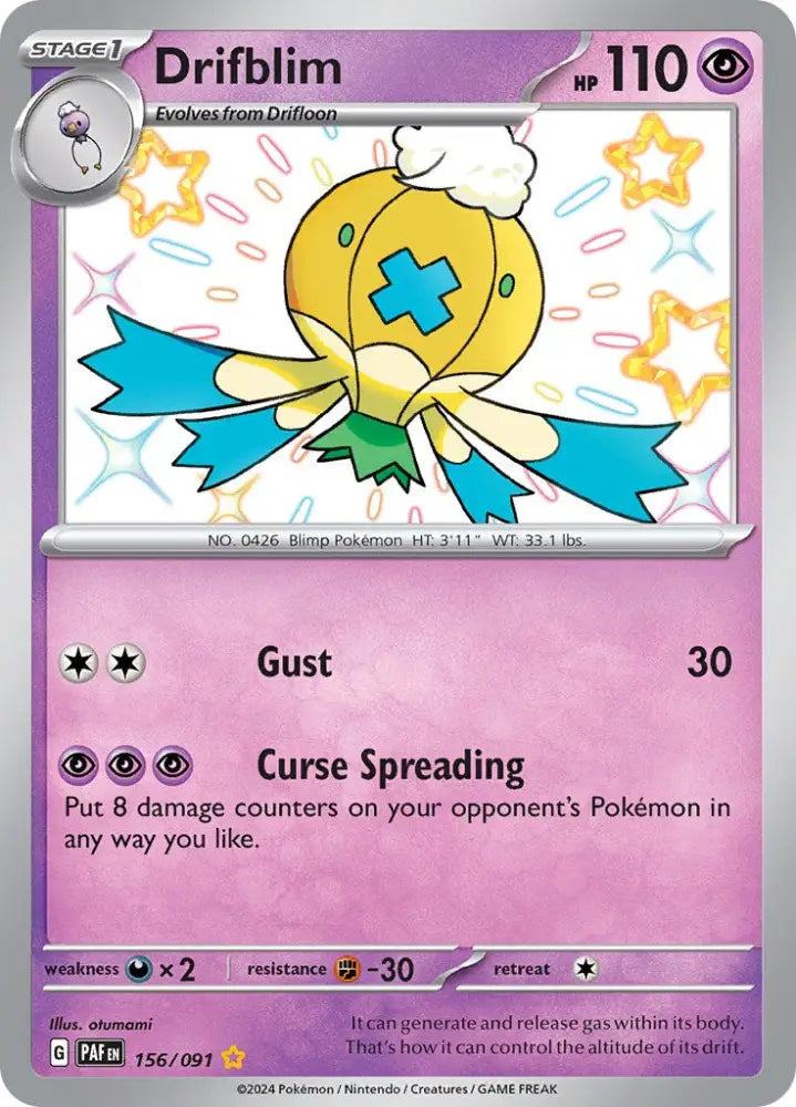Drifblim (156/091) [Scarlet & Violet: Paldean Fates] - Pokemon Single