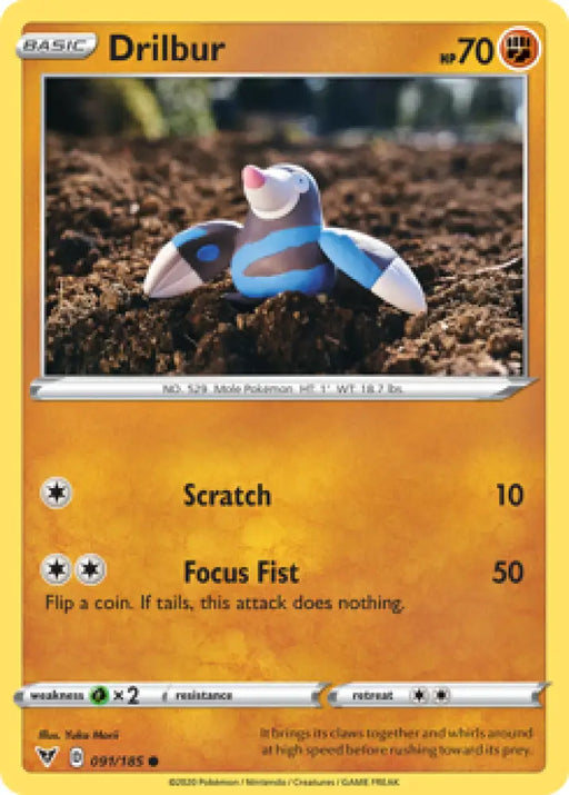 Drilbur (091/185) [Sword & Shield: Vivid Voltage] - Pokemon Single
