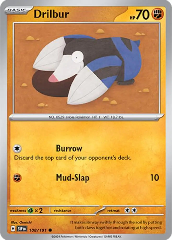 Drilbur (108/191) [Scarlet & Violet: Surging Sparks] - Pokemon Single