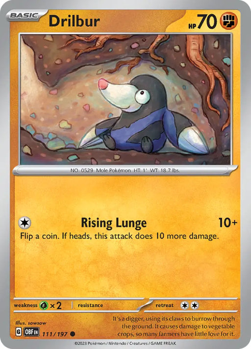 Drilbur (111/197) [Scarlet & Violet: Obsidian Flames] - Pokemon Single