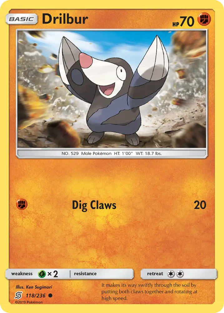Drilbur (118/236) [Sun & Moon: Unified Minds] - Pokemon Single