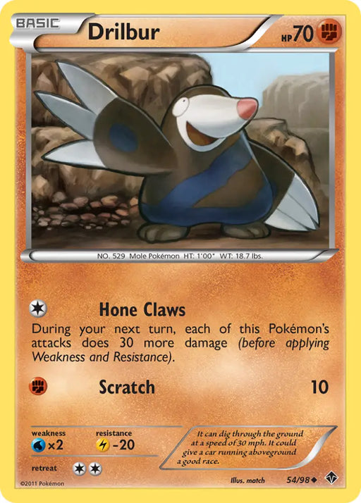 Drilbur (54/98) [Black & White: Emerging Powers] - Pokemon Single