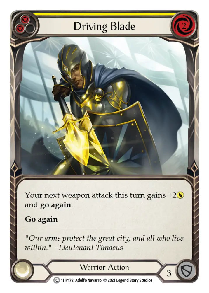 Driving Blade (Yellow) [1HP172] (History Pack 1) - Flesh And Blood Single