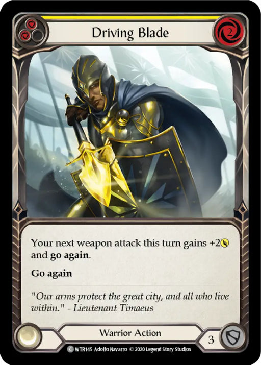 Driving Blade (Yellow) [Welcome to Rathe Unlimited] Unlimited Rainbow Foil - Flesh And Blood Single