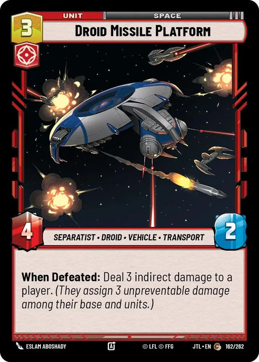 Droid Missile Platform (162/257) [Jump to Lightspeed] - Star Wars: Unlimited Single