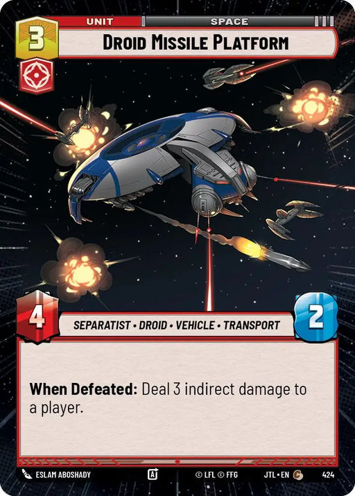 Droid Missile Platform (Hyperspace) (424) [Jump to Lightspeed] - Star Wars: Unlimited Single