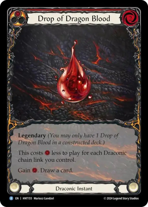 Drop of Dragon Blood (Red) (Extended Art) [The Hunted] Rainbow Foil - Flesh And Blood Single