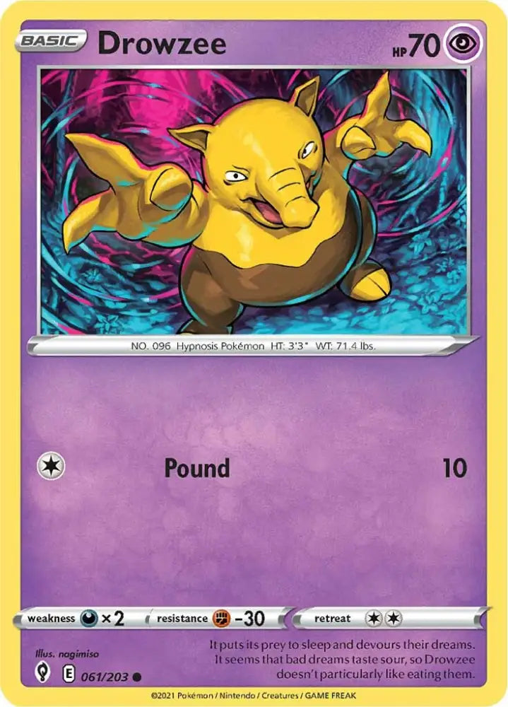 Drowzee (061/203) [Sword & Shield: Evolving Skies] - Pokemon Single