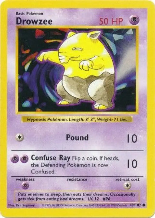 Drowzee (49/102) [Base Set Shadowless Unlimited] - Pokemon Single