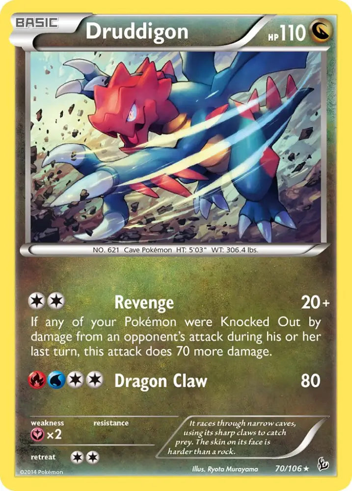 Druddigon (70/106) (Cosmos Holo) (Blister Exclusive) [XY: Flashfire] - Pokemon Single