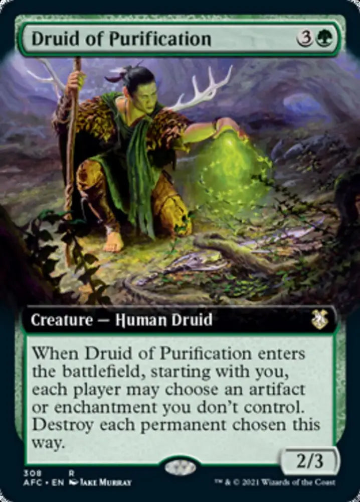 Druid of Purification (Extended Art) [Dungeons & Dragons: Adventures in the Forgotten Realms Commander] - MTG Single