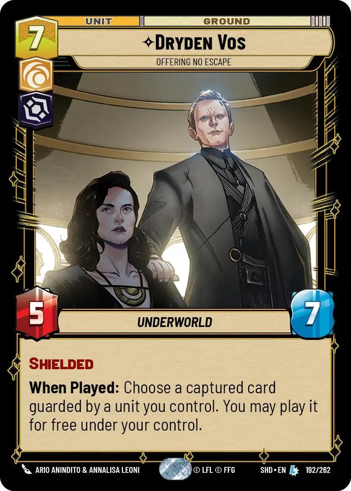 Dryden Vos - Offering No Escape (192/262) [Shadows of the Galaxy] - Star Wars: Unlimited Single