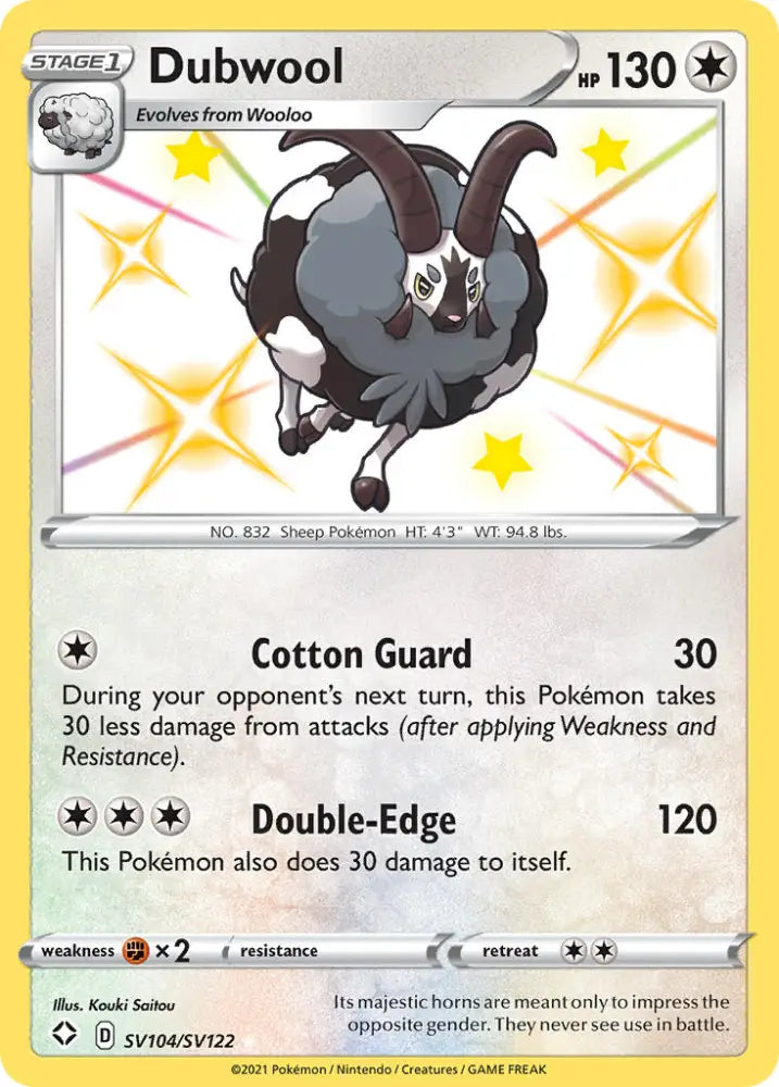 Dubwool (SV104/SV122) [Sword & Shield: Shining Fates] - Pokemon Single
