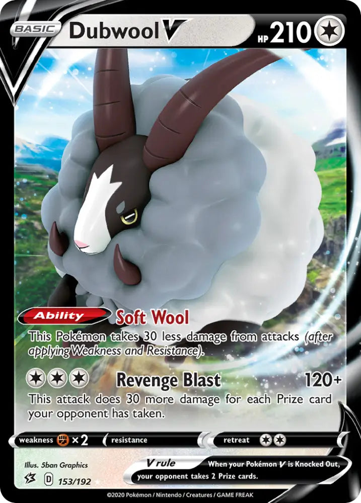 Dubwool V (153/192) [Sword & Shield: Rebel Clash] - Pokemon Single