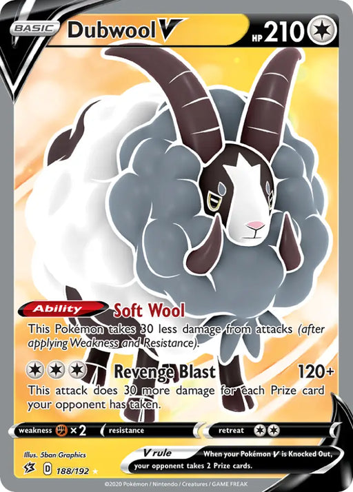 Dubwool V (188/192) [Sword & Shield: Rebel Clash] - Pokemon Single