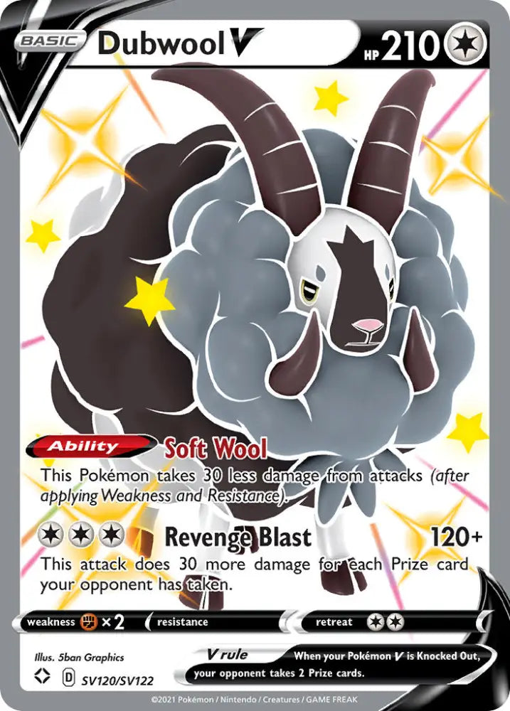 Dubwool V (SV120/SV122) [Sword & Shield: Shining Fates] - Pokemon Single