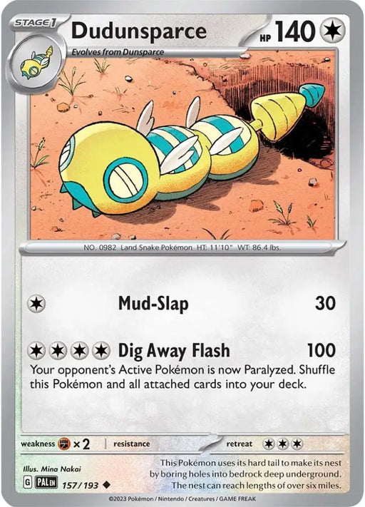 Dudunsparce (157/193) [Scarlet & Violet: Paldea Evolved] - Pokemon Single