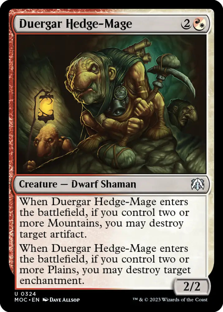 Duergar Hedge-Mage [March of the Machine Commander] - MTG Single