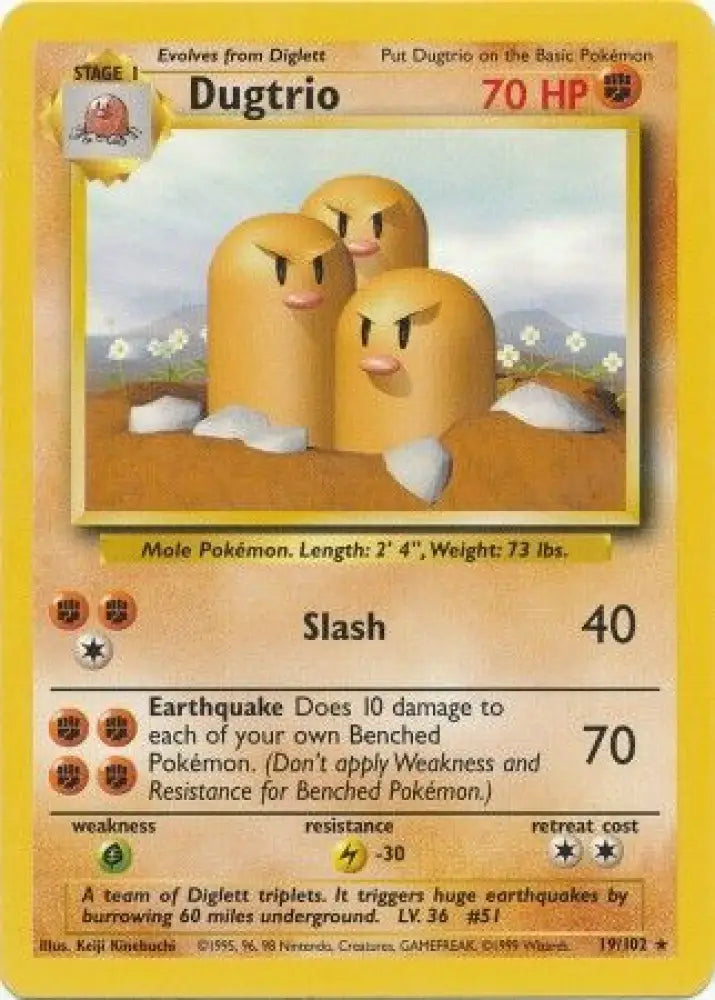 Dugtrio (19/102) [Base Set Unlimited] - Pokemon Single