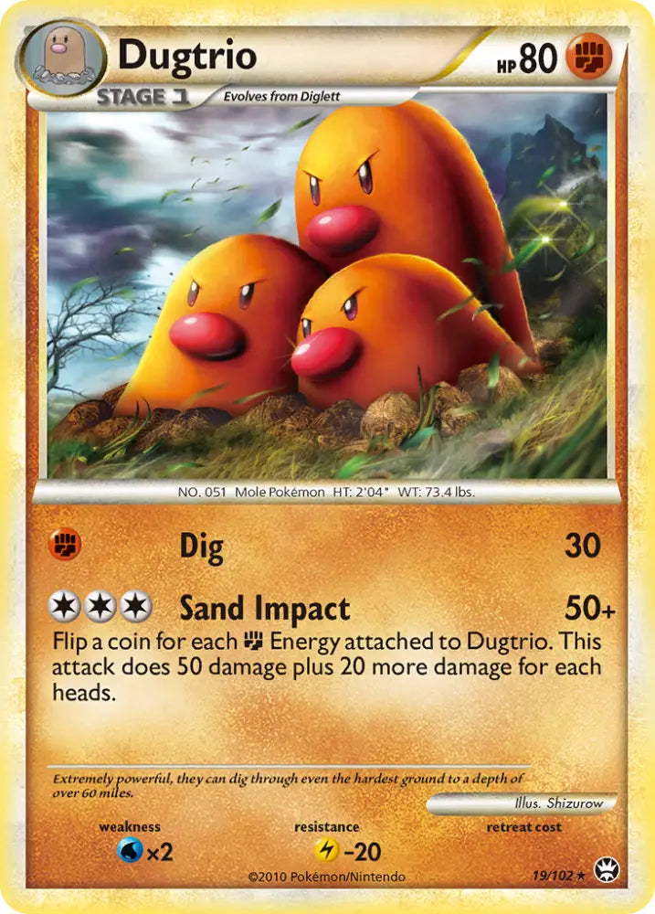 Dugtrio (19/102) [HeartGold & SoulSilver: Triumphant] - Pokemon Single