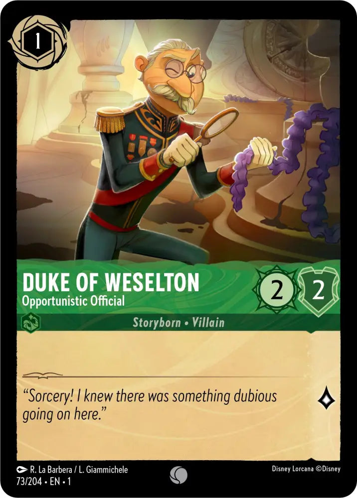 Duke of Weselton - Opportunistic Official (73/204) [The First Chapter] - Lorcana Single