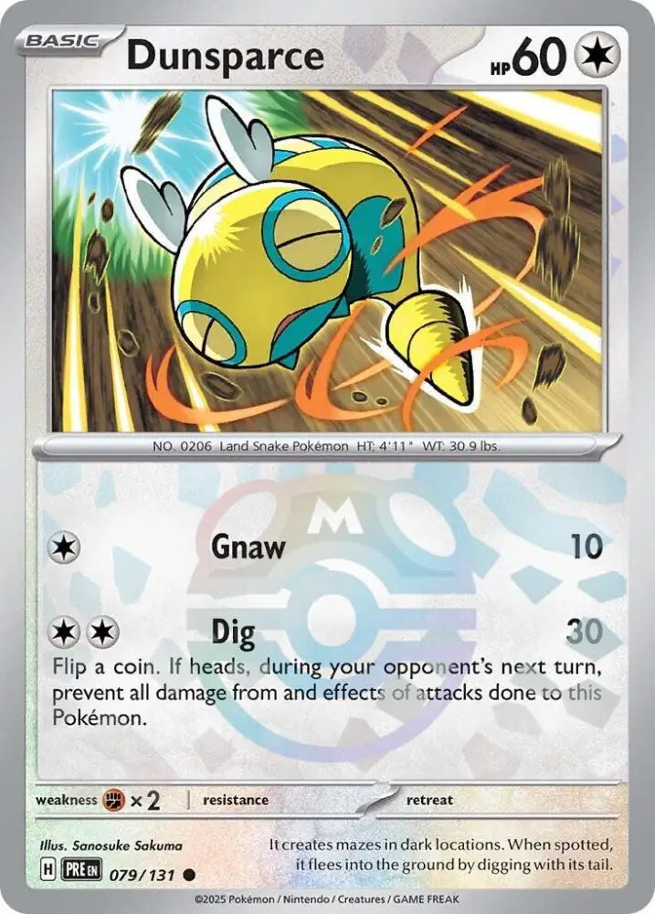 Dunsparce (079/131) (Master Ball Pattern) [Scarlet & Violet: Prismatic Evolutions] - Pokemon Single
