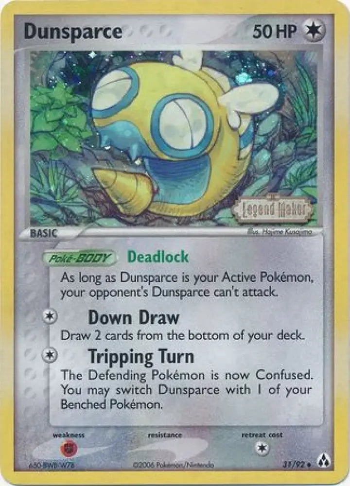 Dunsparce (31/92) (Stamped) [EX: Legend Maker] - Pokemon Single