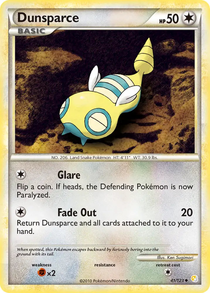 Dunsparce (41/123) [HeartGold & SoulSilver: Base Set] - Pokemon Single