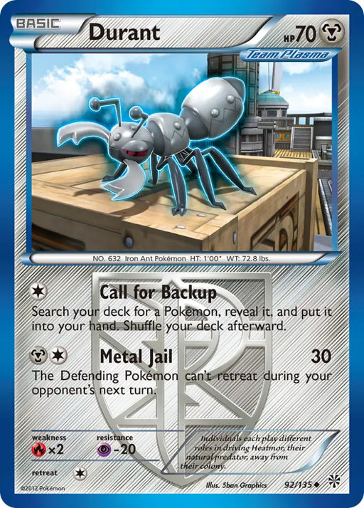Durant (92/135) [Black & White: Plasma Storm] - Pokemon Single