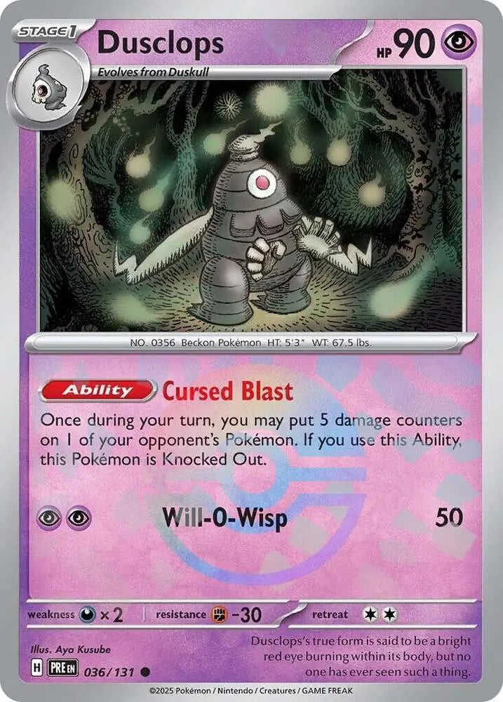 Dusclops (036/131) (Poke Ball Pattern) [Scarlet & Violet: Prismatic Evolutions] - Pokemon Single