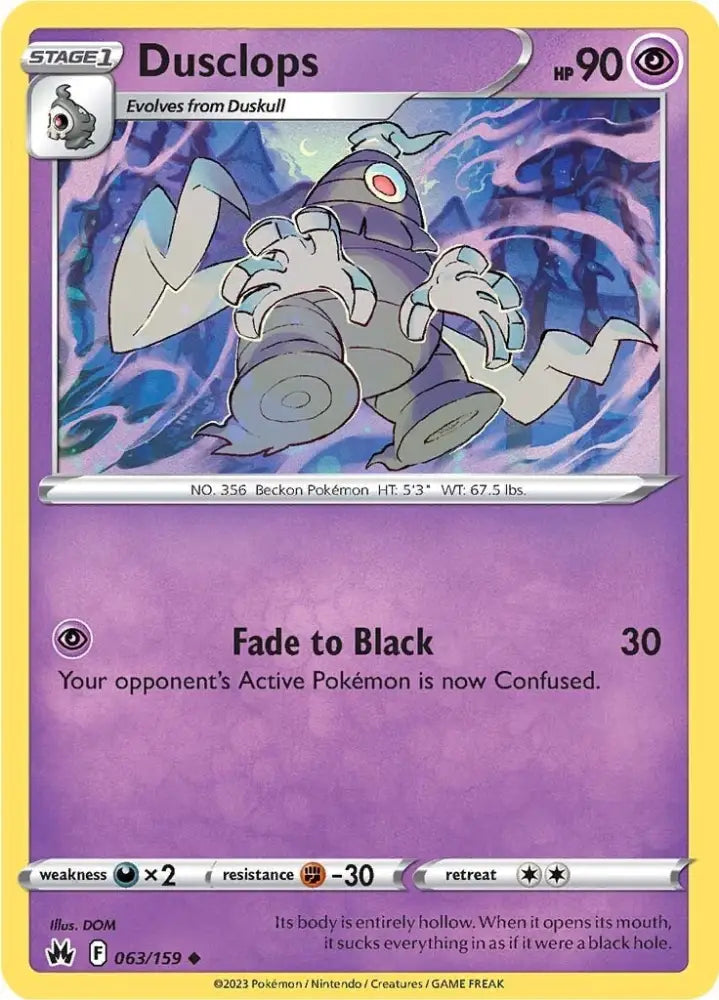Dusclops (063/159) [Sword & Shield: Crown Zenith] - Pokemon Single