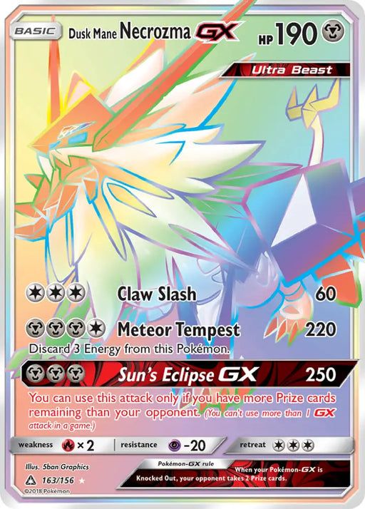 Dusk Mane Necrozma GX (163/156) [Sun & Moon: Ultra Prism] - Pokemon Single