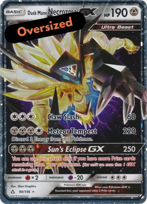 Dusk Mane Necrozma GX (90/156) (Jumbo Card) [Sun & Moon: Ultra Prism] - Pokemon Single