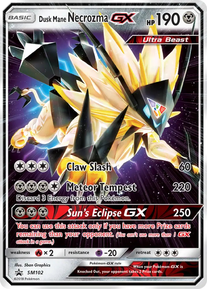Dusk Mane Necrozma GX (SM102) [Sun & Moon: Black Star Promos] - Pokemon Single