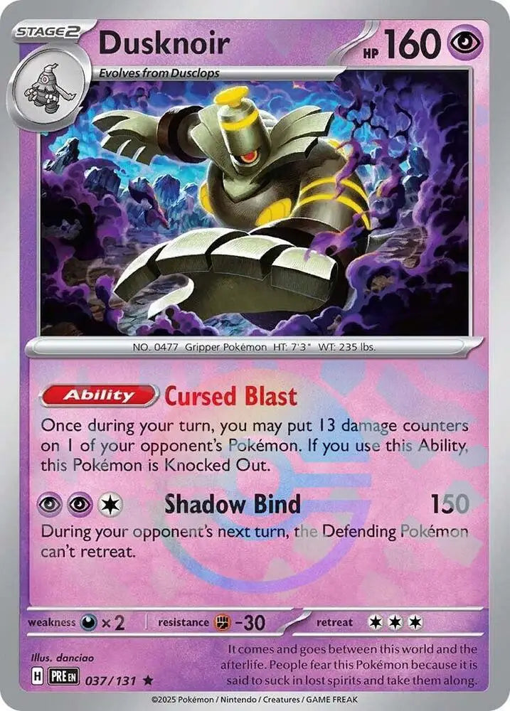 Dusknoir (037/131) (Poke Ball Pattern) [Scarlet & Violet: Prismatic Evolutions] - Pokemon Single