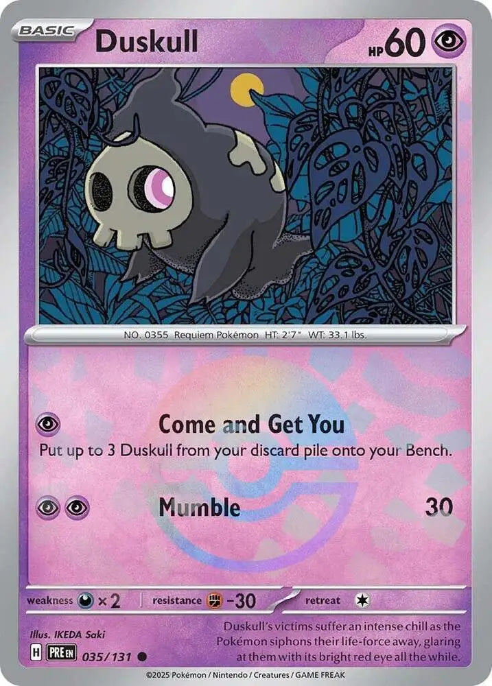 Duskull (035/131) (Poke Ball Pattern) [Scarlet & Violet: Prismatic Evolutions] - Pokemon Single