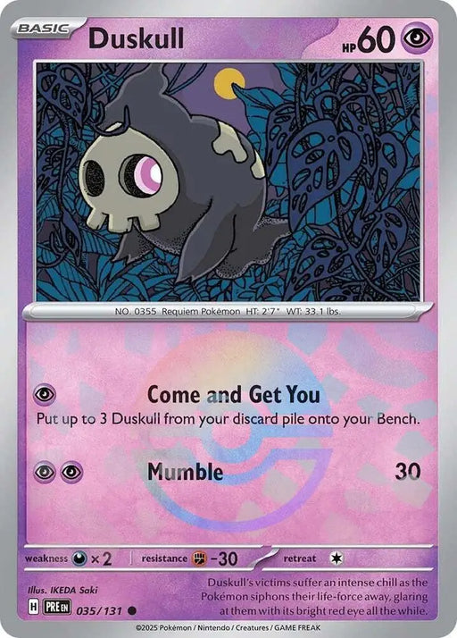Duskull (035/131) (Poke Ball Pattern) [Scarlet & Violet: Prismatic Evolutions] - Pokemon Single