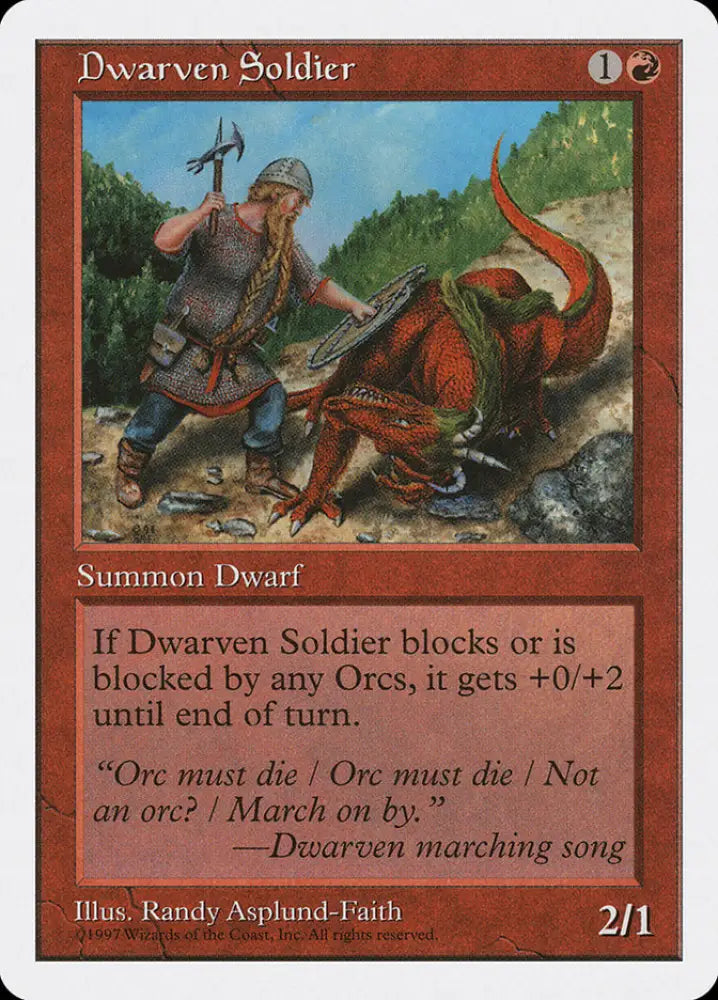 Dwarven Soldier [Fifth Edition] - MTG Single