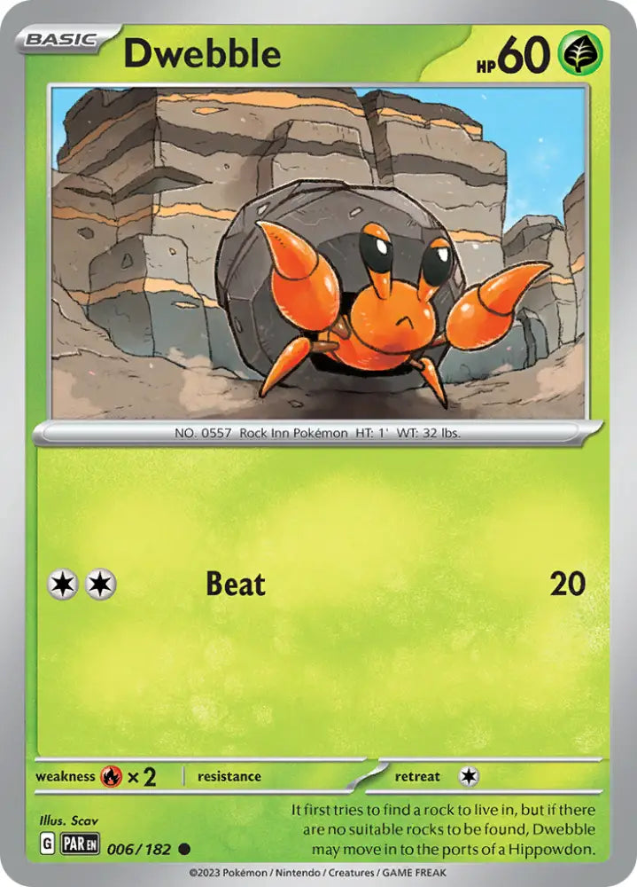 Dwebble (006/182) [Scarlet & Violet: Paradox Rift] - Pokemon Single