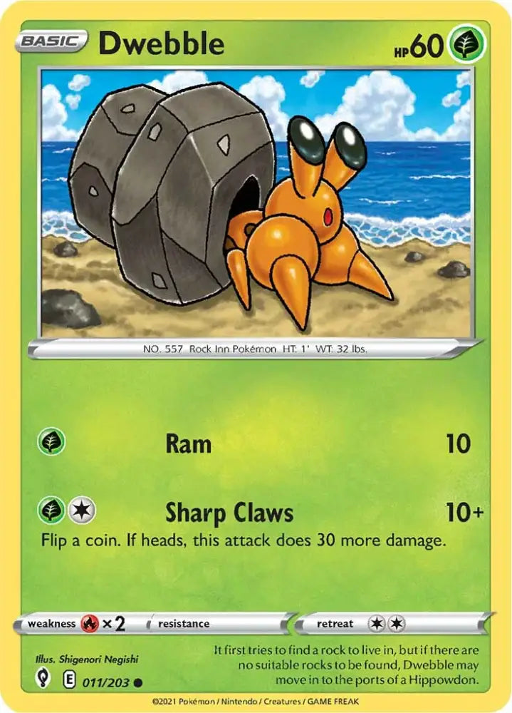 Dwebble (011/203) [Sword & Shield: Evolving Skies] - Pokemon Single