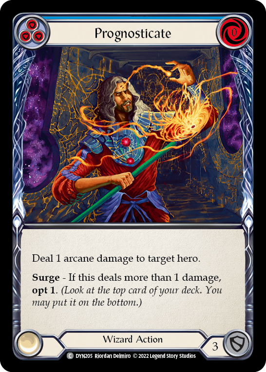 Prognosticate (Blue) [Dynasty] Rainbow Foil