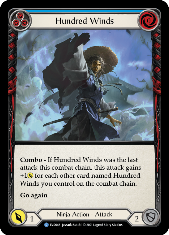 Hundred Winds (Blue) [Everfest] 1st Edition Rainbow Foil