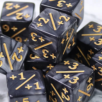 Compteur de dés MTG noir/or (lot de 6)