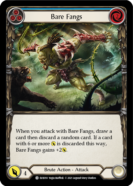 Bare Fangs (Blue) [Everfest] 1st Edition Rainbow Foil