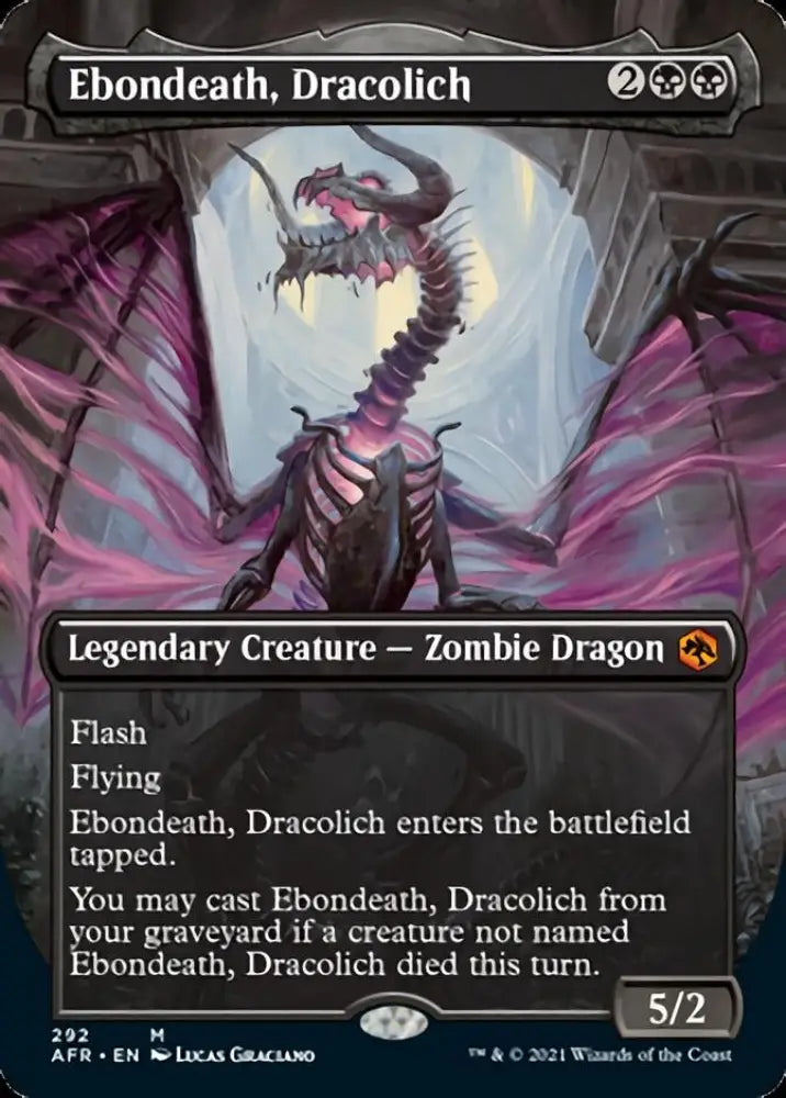 Ebondeath Dracolich (Borderless Alternate Art) [Dungeons & Dragons: Adventures in the Forgotten Realms] - MTG Single