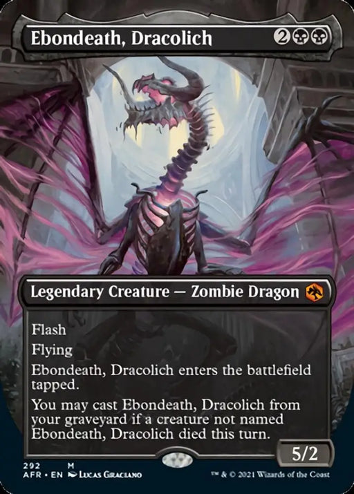 Ebondeath Dracolich (Borderless Alternate Art) [Dungeons & Dragons: Adventures in the Forgotten Realms] - MTG Single
